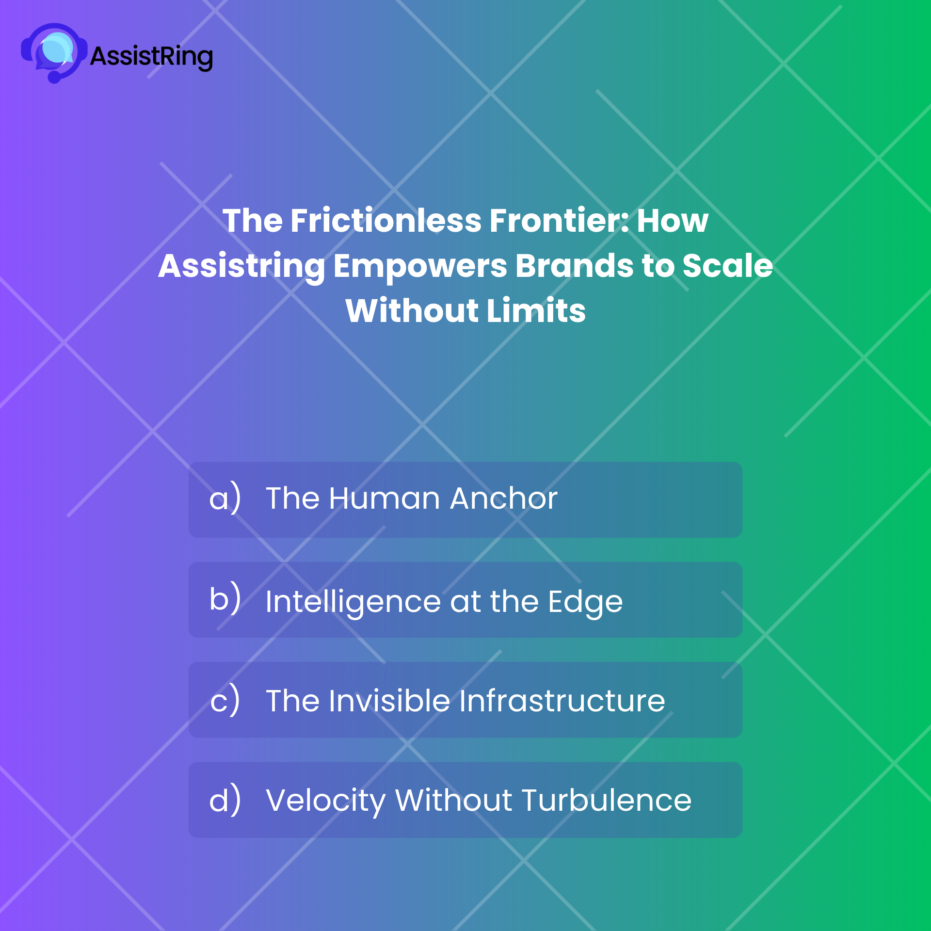 The Frictionless Frontier