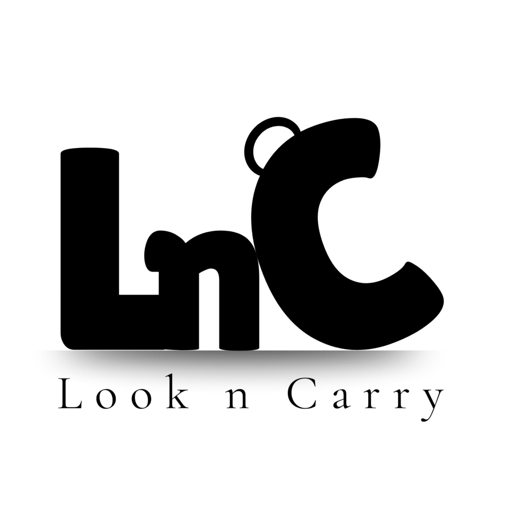 Look n Carry logo - Bold black stylized letter logo, for an e-commerce TikTok Shop selling bags and accessories.